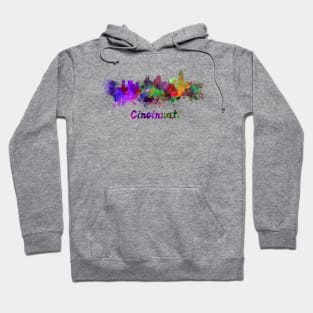 Cincinnati skyline in watercolor Hoodie